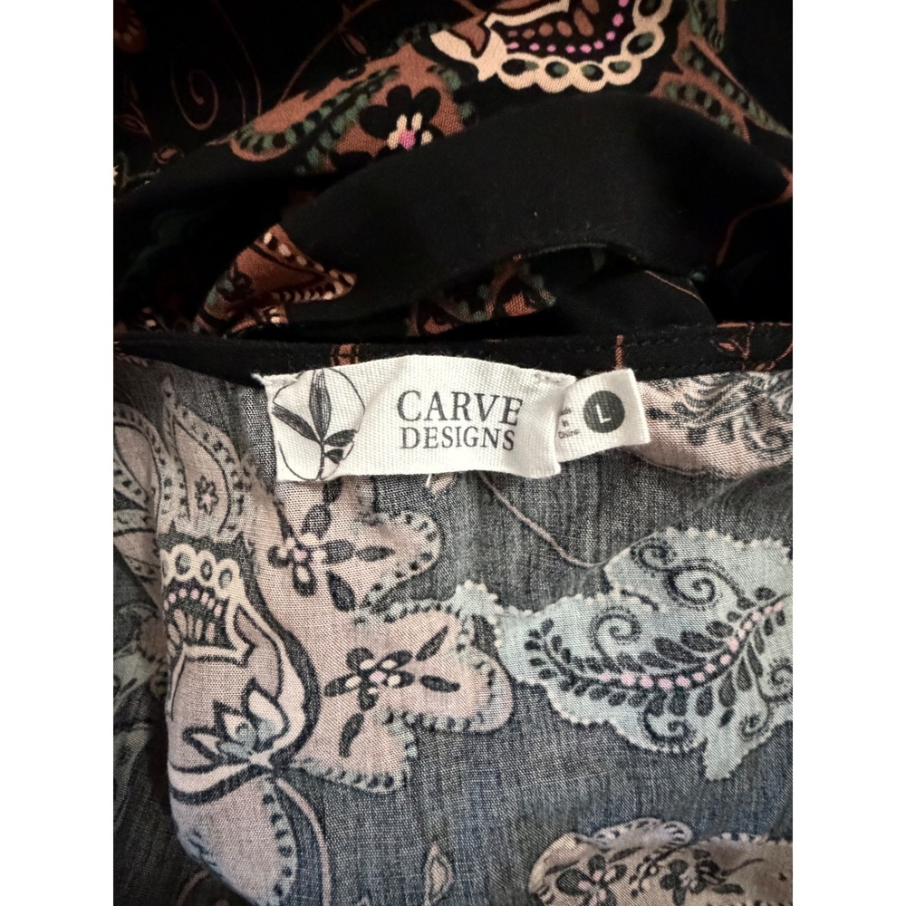 Carve Designs Macy Maxi Dress Women Large Black Floral Ecovero Sustainable Beach - Picture 6 of 10
